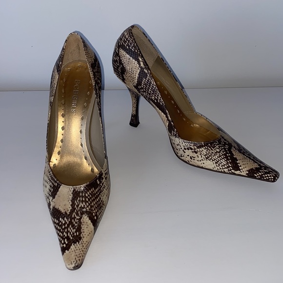 BCBG Girls Pointed Toe Python Heels Size 6.5 - Picture 1 of 10